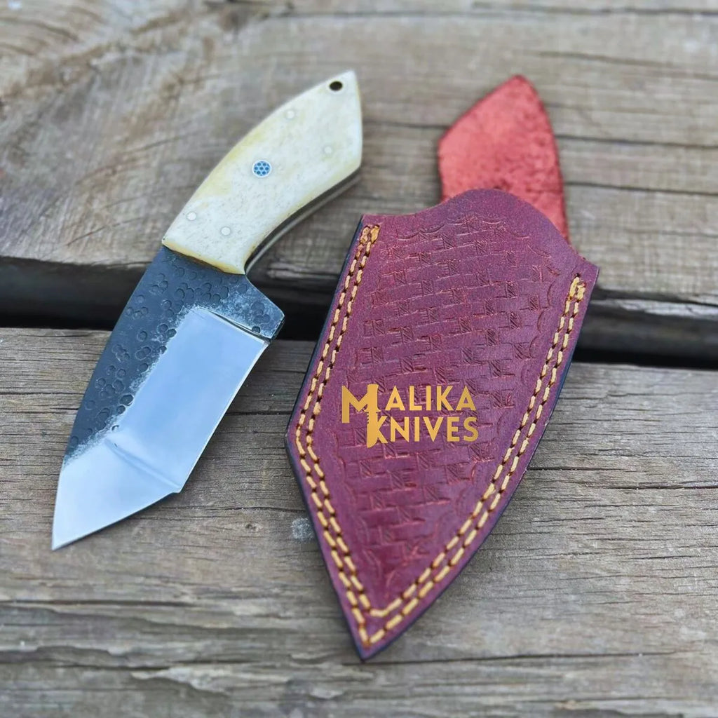 Cuchillo Mini Modern Tanto Skinner - Mango de Hueso de Camello para Cortes de Precisión y Diseño Elegante-0030