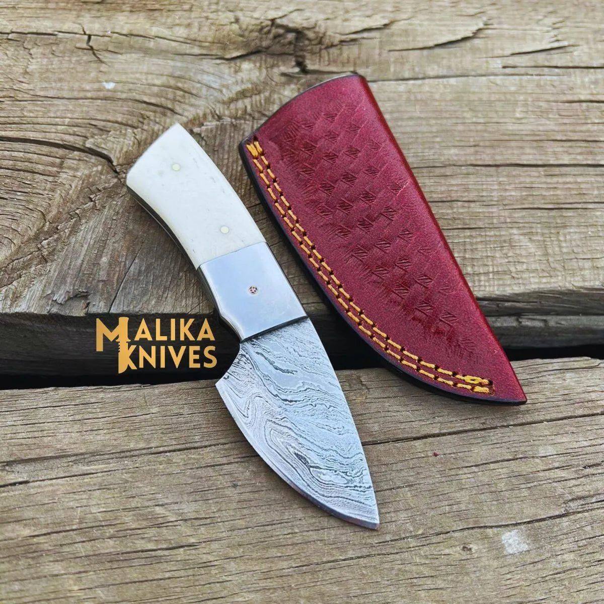 Cuchillo Mini Modern Tanto Skinner - Mango de Hueso de Camello para Cortes de Precisión y Diseño Elegante-0030