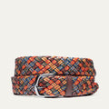 Cinturón trenzado tubular multicolor