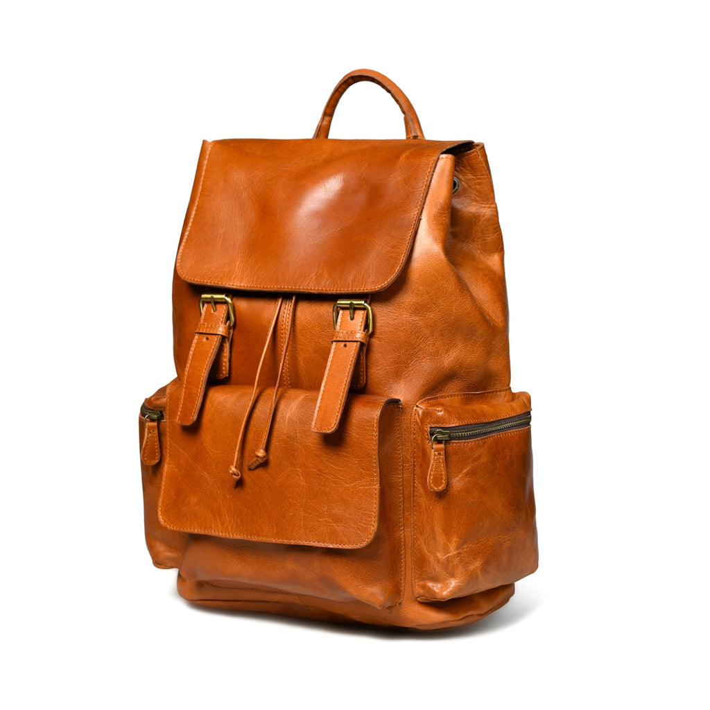 Vortex Lederrucksack: Hellbraun