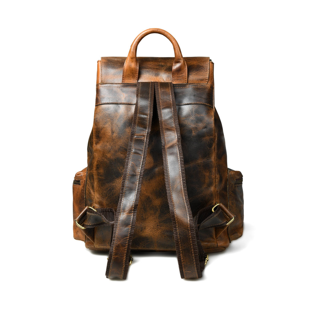 Vortex Lederrucksack: Gebranntes Braun