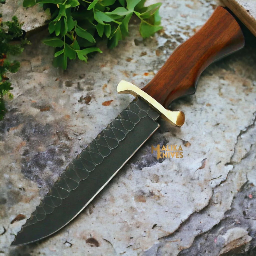 Handgeschmiedetes D2-Stahl Bowie-Messer Palisandergriff