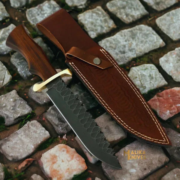 Handgeschmiedetes D2-Stahl Bowie-Messer Palisandergriff