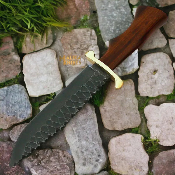 Handgeschmiedetes D2-Stahl Bowie-Messer Palisandergriff
