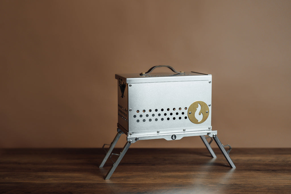 Die Hekla: LavaBox aus Edelstahl 304 mit Doppelbrenner