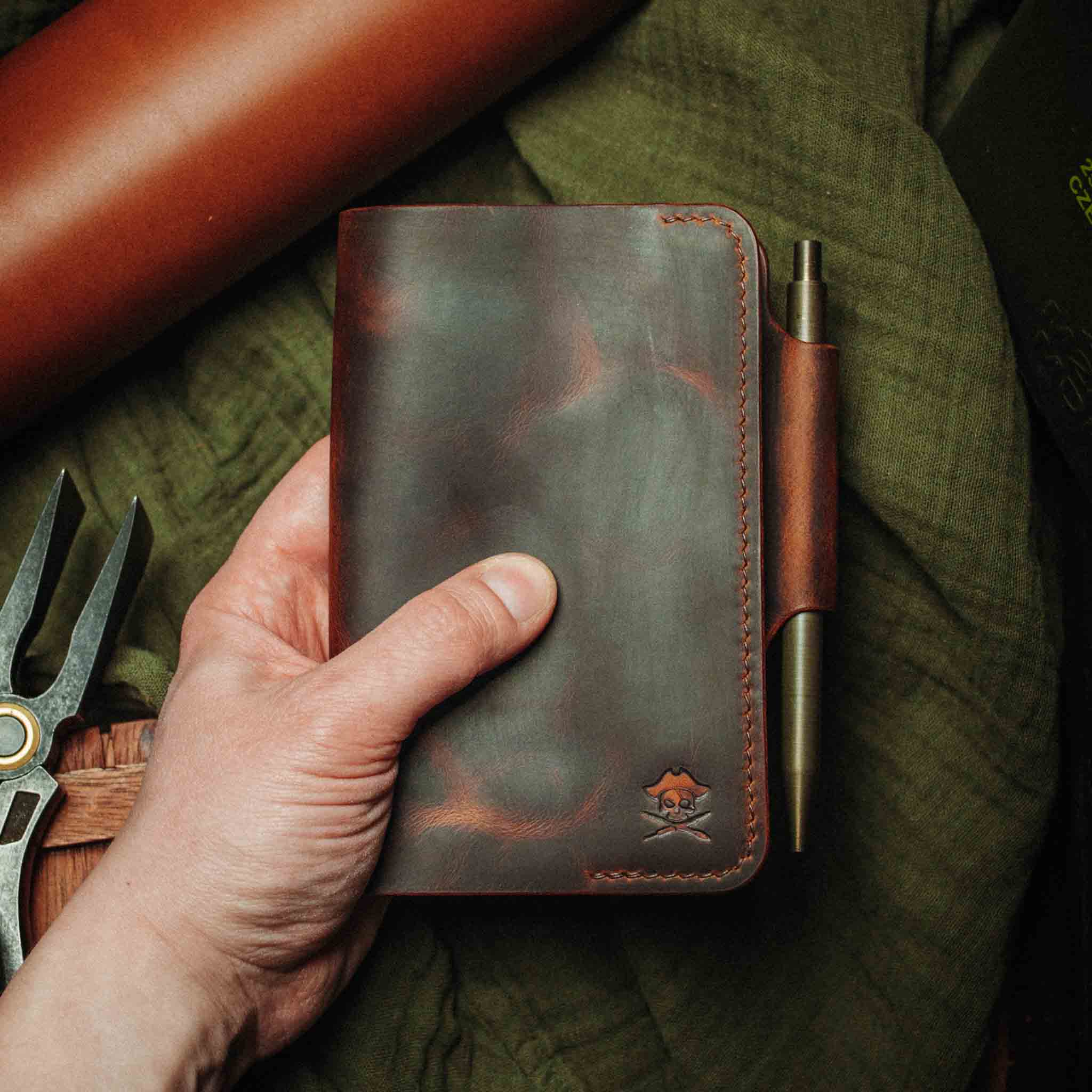 Funda de cuero para diario de uso diario Pirate Goods Navigator – Funda de cuero para diario EDC