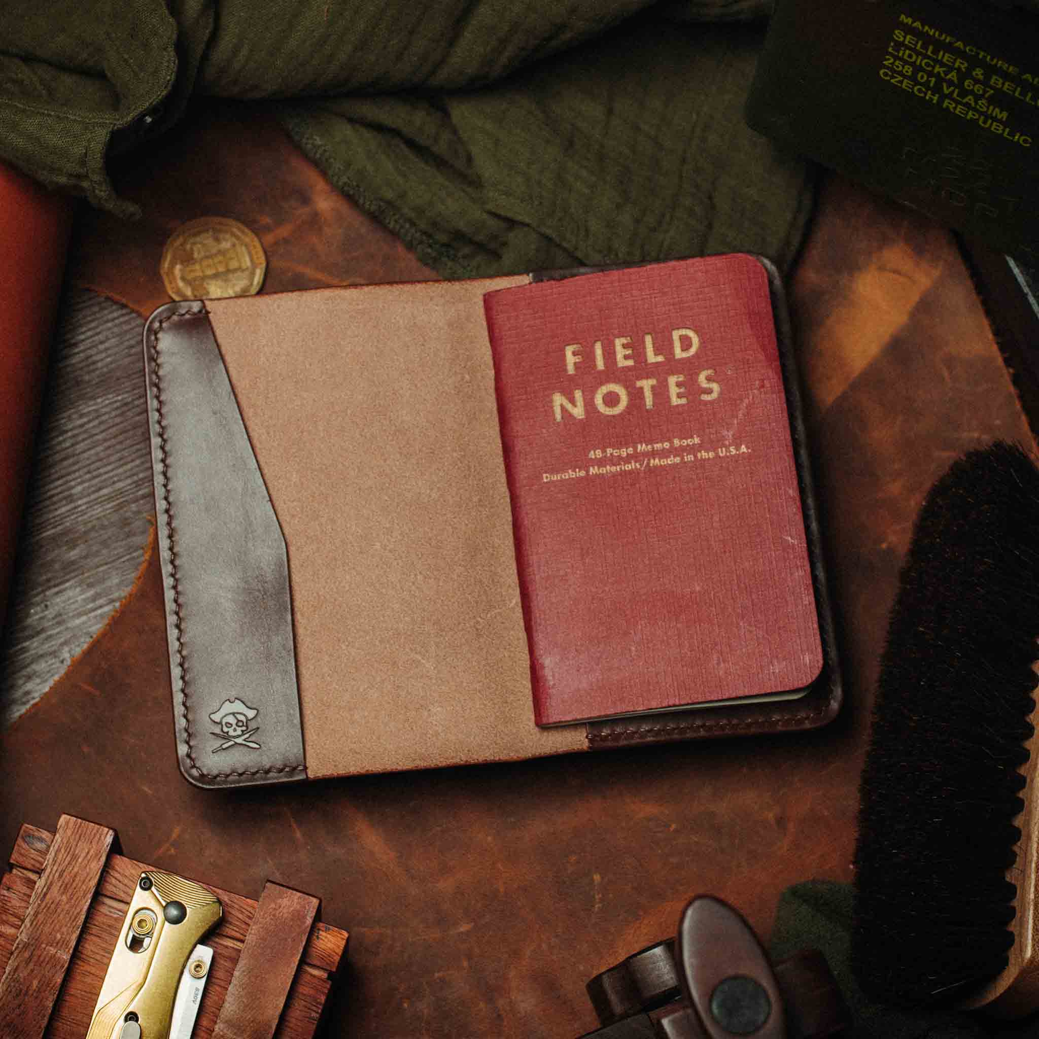 Funda de cuero para diario de uso diario Pirate Goods Navigator – Funda de cuero para diario EDC
