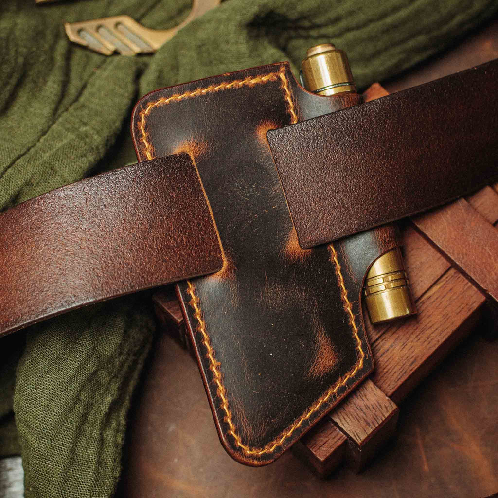 Funda de Cuchillo Marinero Pirata v4 – Soporte de Cuchillo de Cuero para Cinturón EDC
