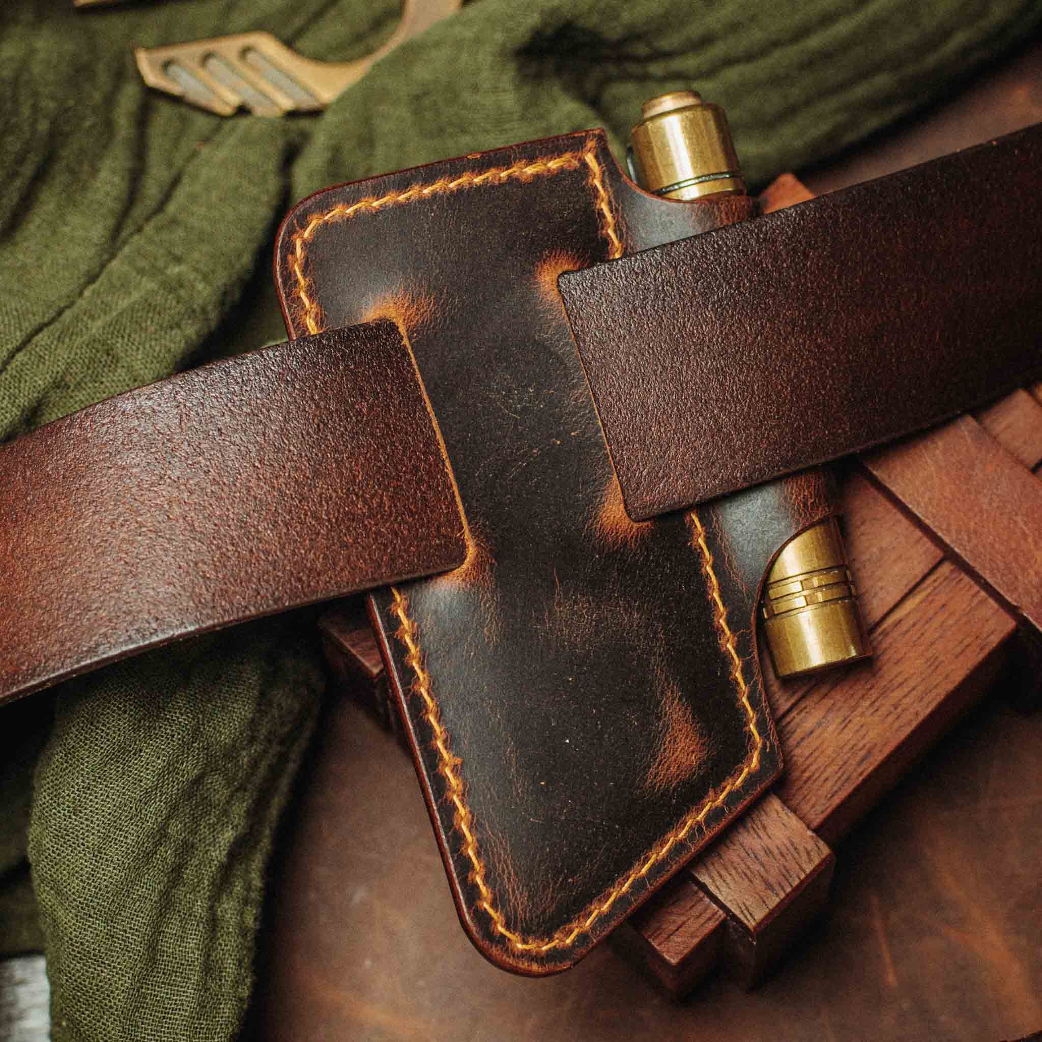 Funda de Cuchillo Marinero Pirata v4 – Soporte de Cuchillo de Cuero para Cinturón EDC