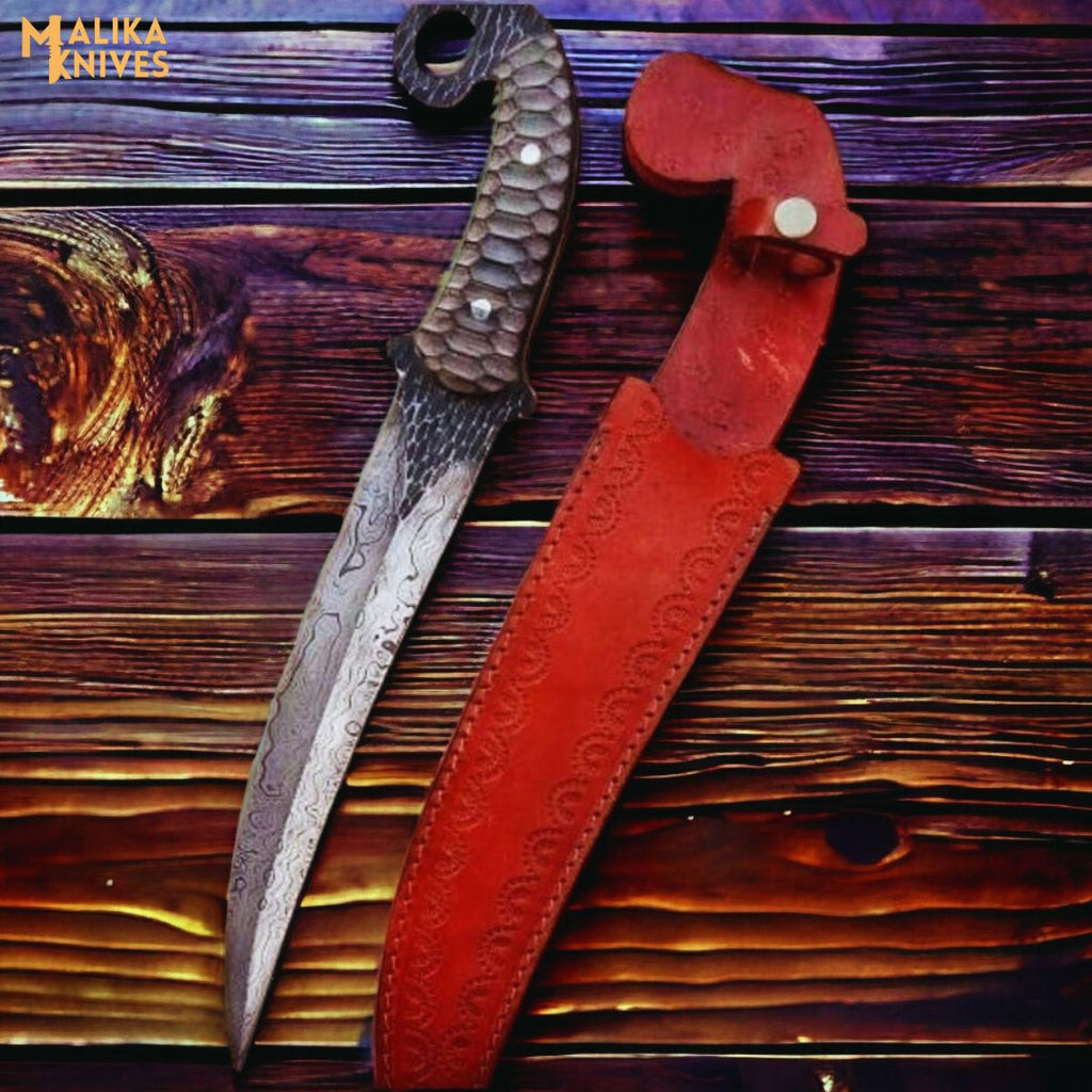 Handgeschmiedetes Damaszener Ringtail Jagdmesser