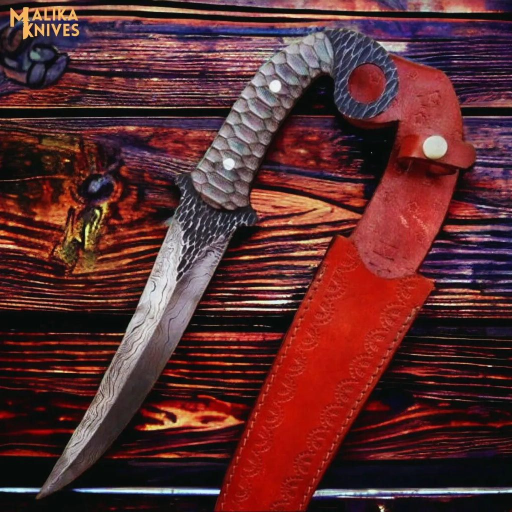 Handgeschmiedetes Damaszener Ringtail Jagdmesser