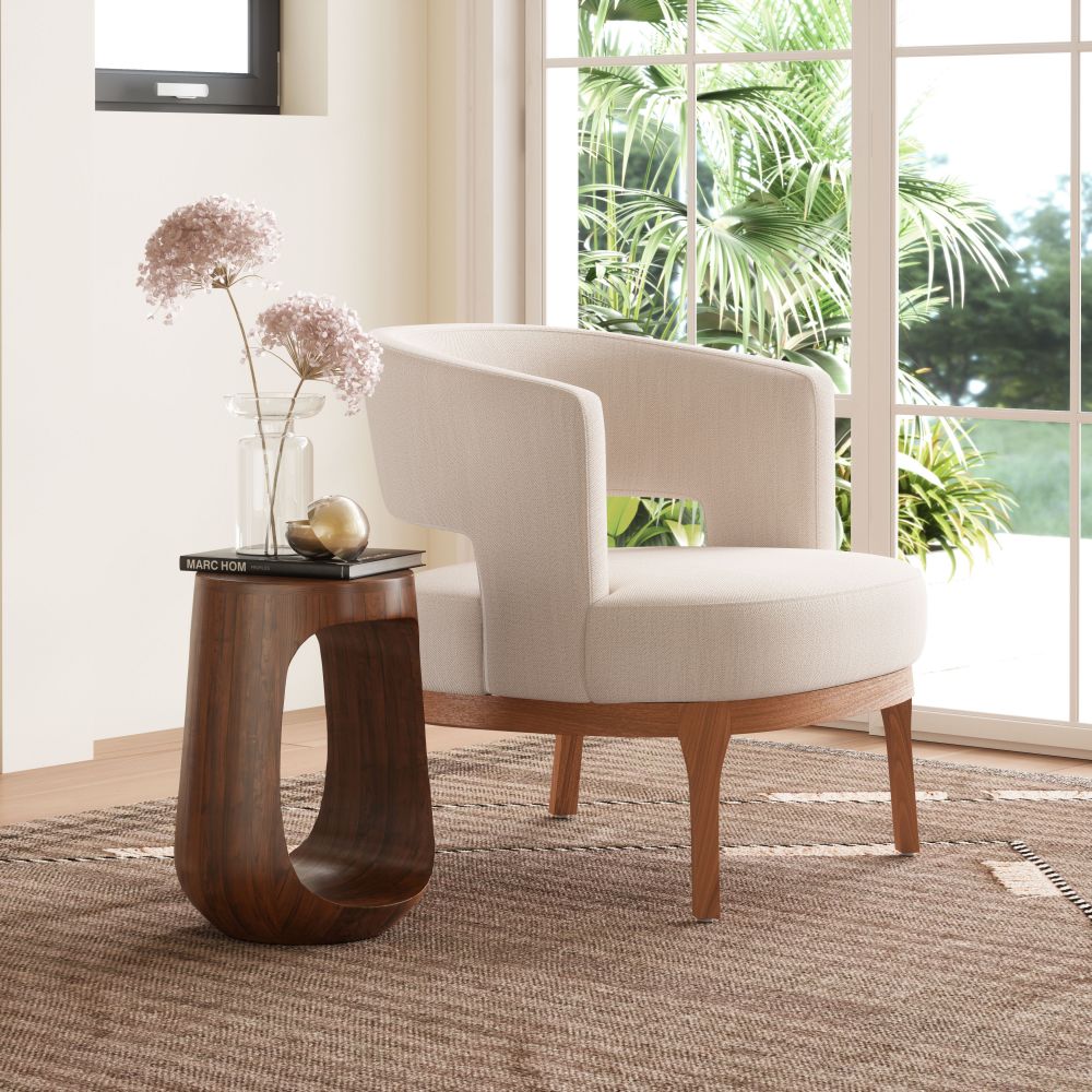 Okno Wooden Brown Side Table