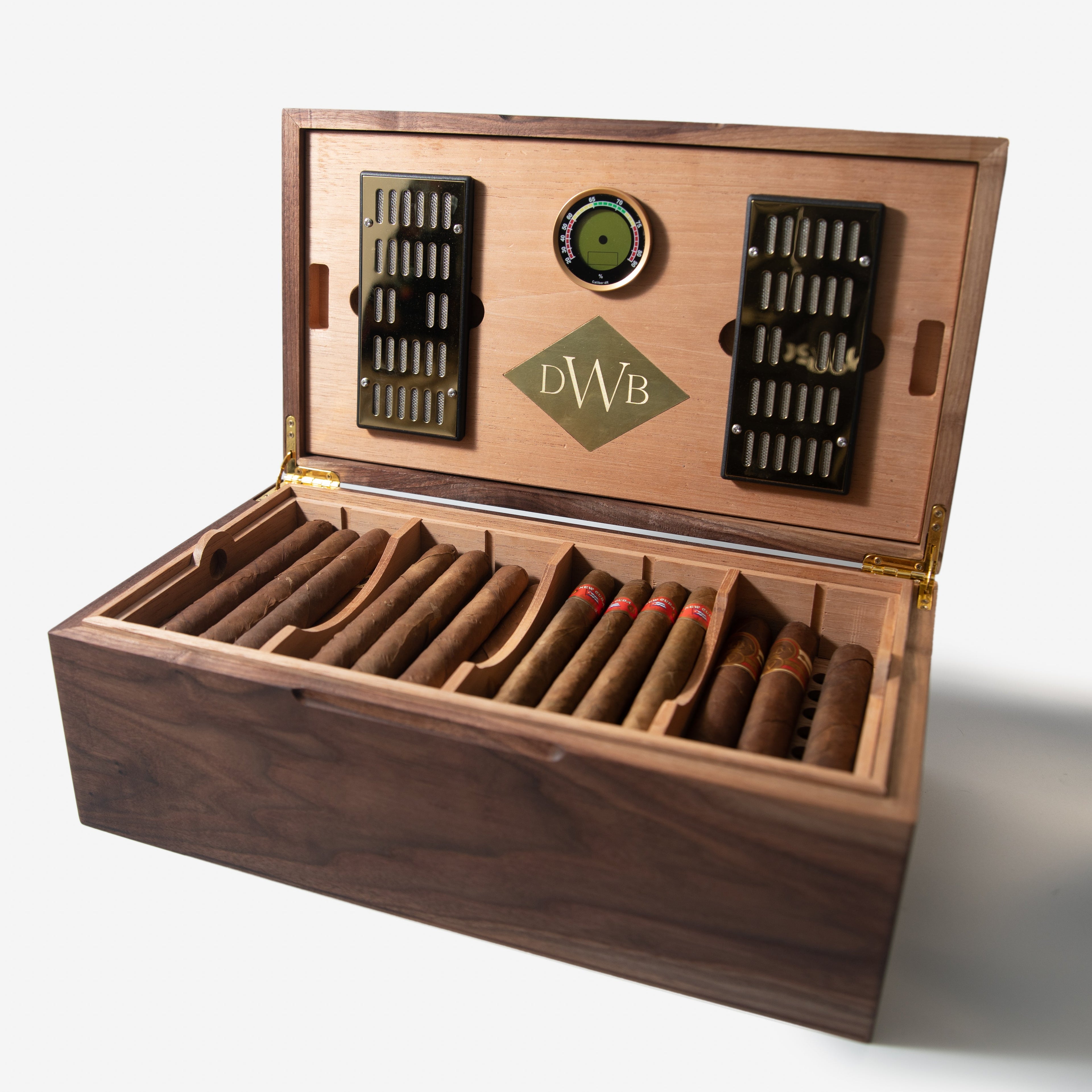 Zigarrenhumidor – Schwarznussbaum mit Auskleidung aus spanischer Zeder – Fassungsvermögen 80 Stück