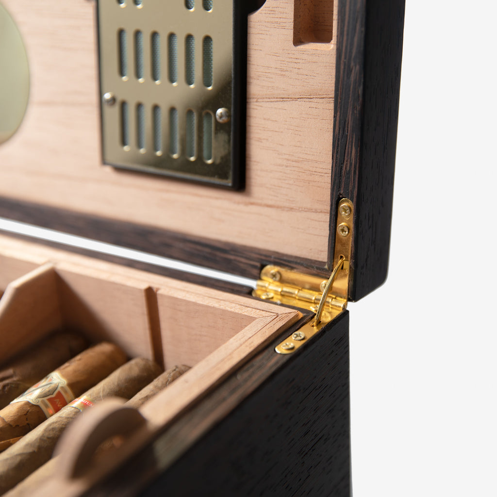 Humidor para puros - Wengué con revestimiento de cedro español - 80 unidades de capacidad