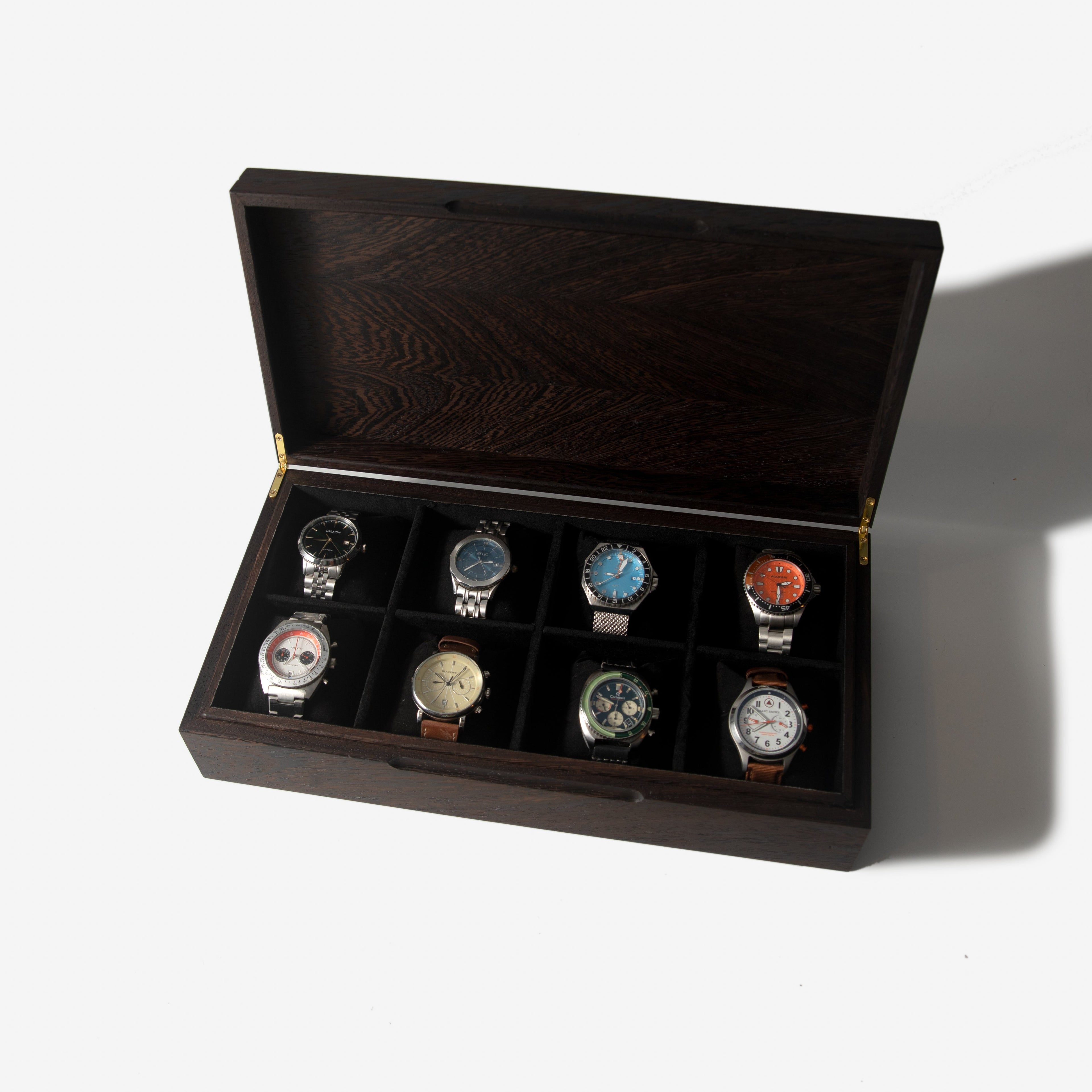 Caja para relojes - Madera de wengué - 8 compartimentos para relojes