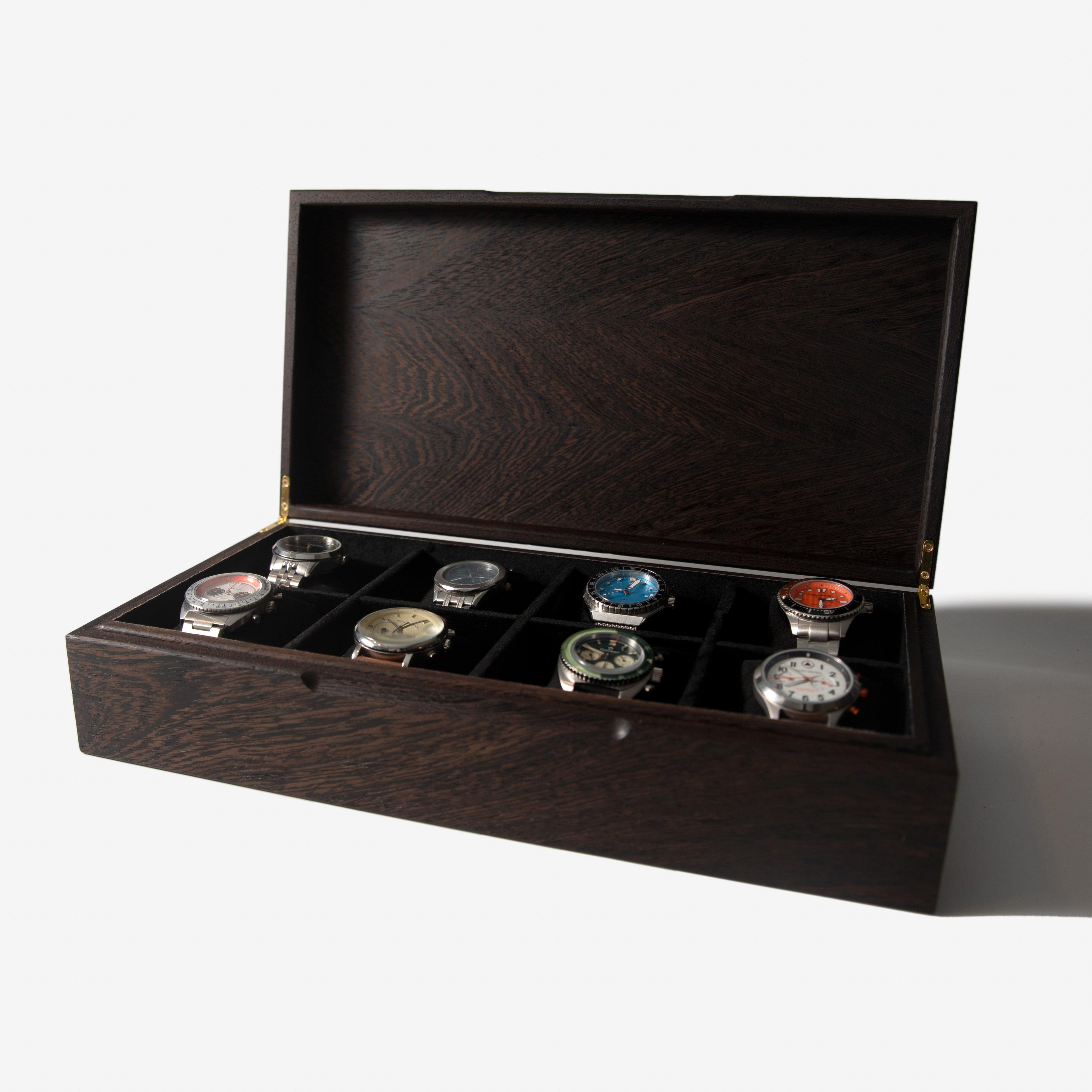 Caja para relojes - Madera de wengué - 8 compartimentos para relojes