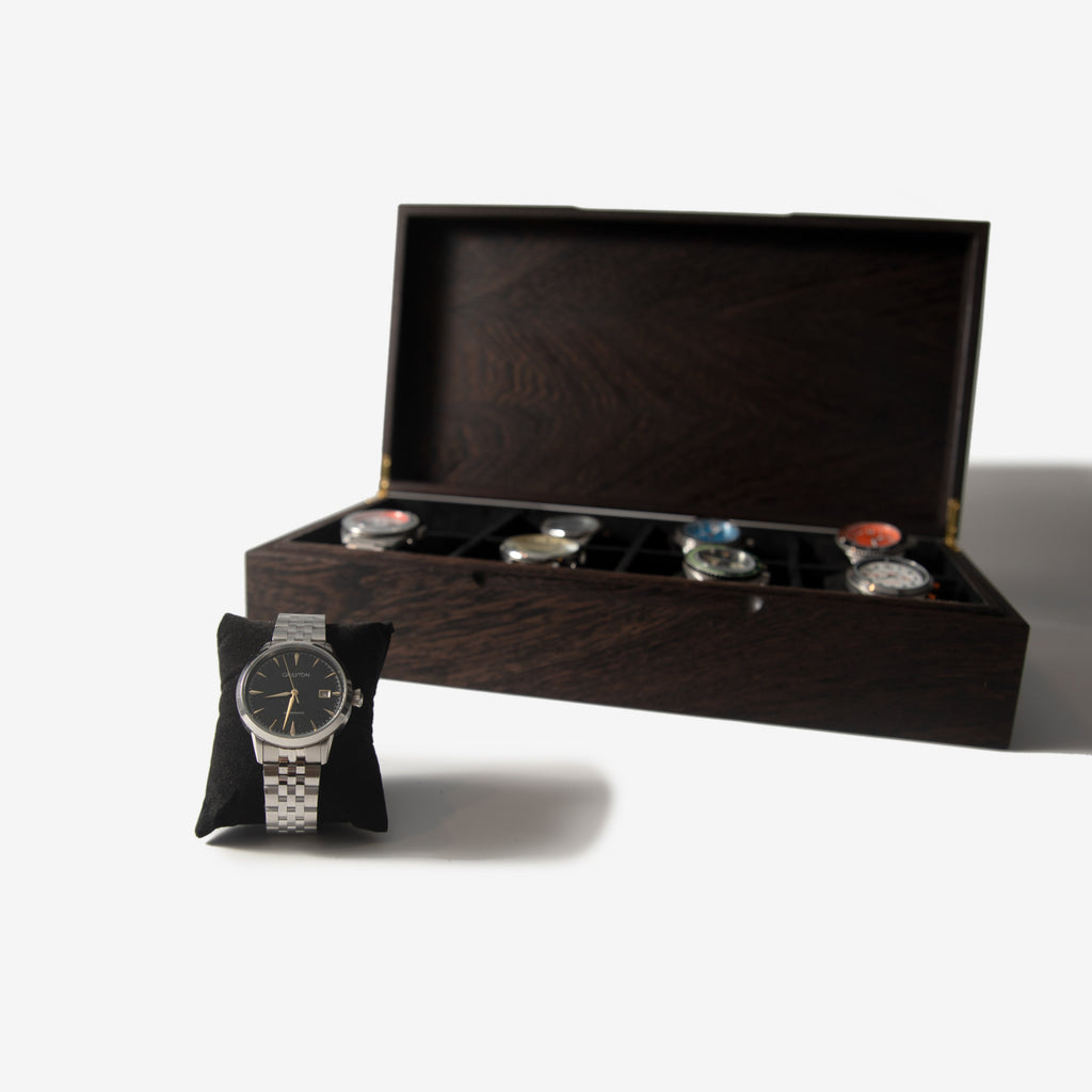 Caja para relojes - Madera de wengué - 8 compartimentos para relojes