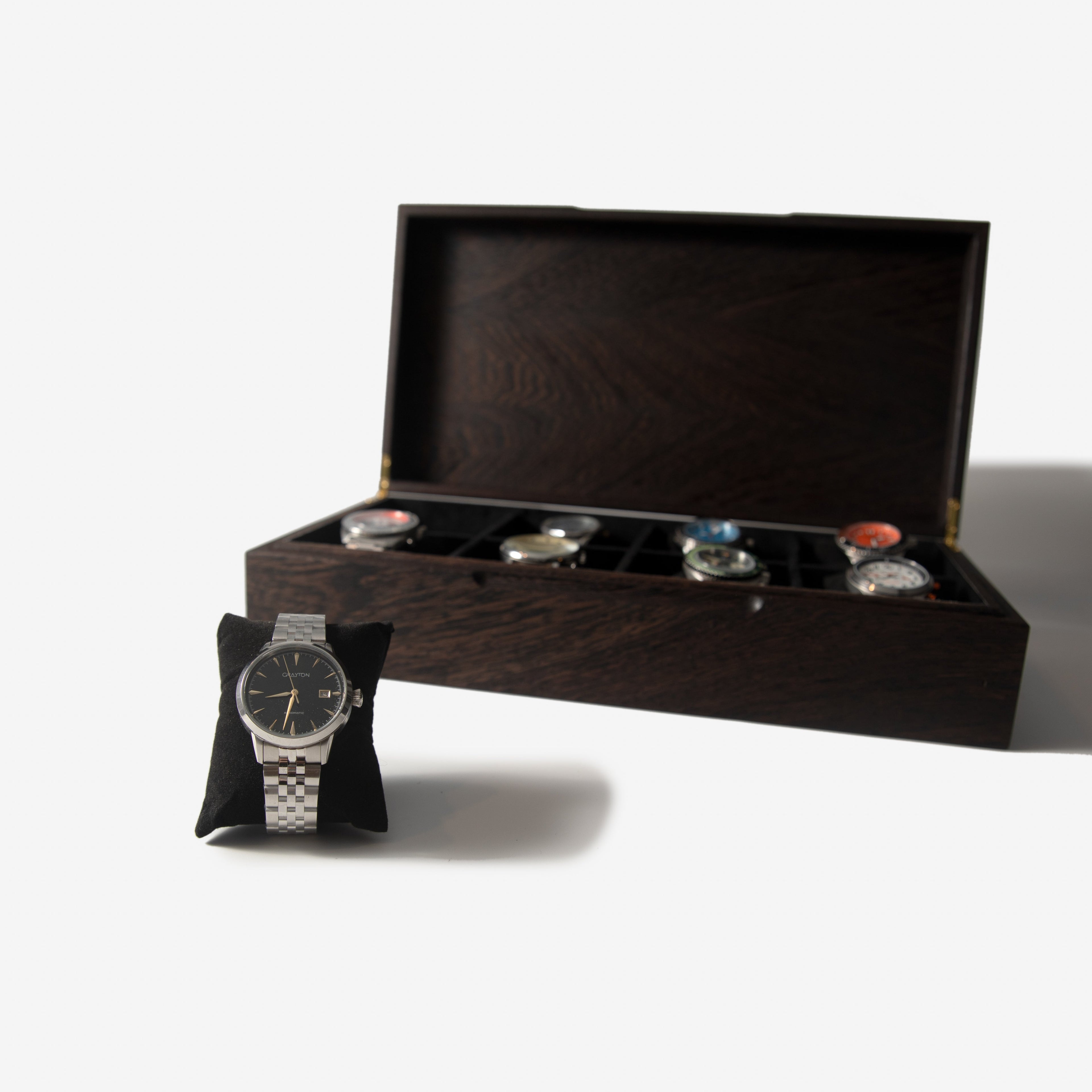 Caja para relojes - Madera de wengué - 8 compartimentos para relojes