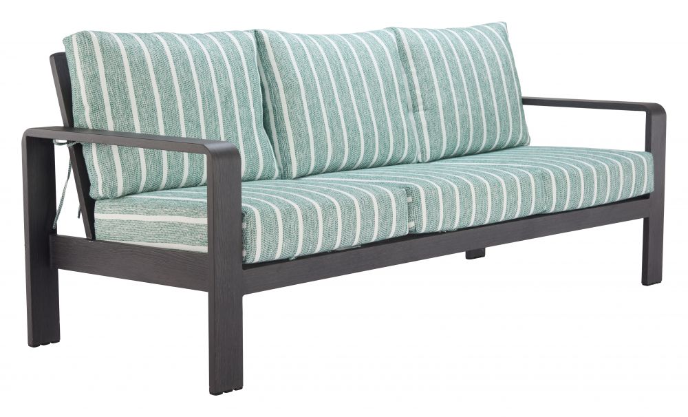 Rolig Green Olefin Fabric Outdoor Sofa