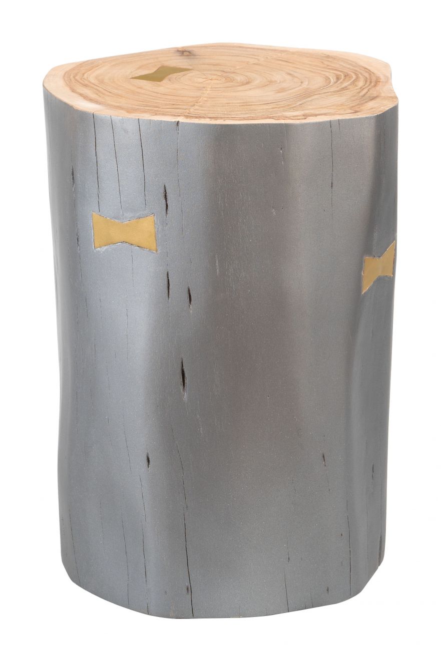 Mesa auxiliar de madera gris Sugra