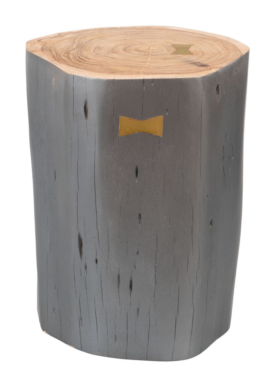 Mesa auxiliar de madera gris Sugra