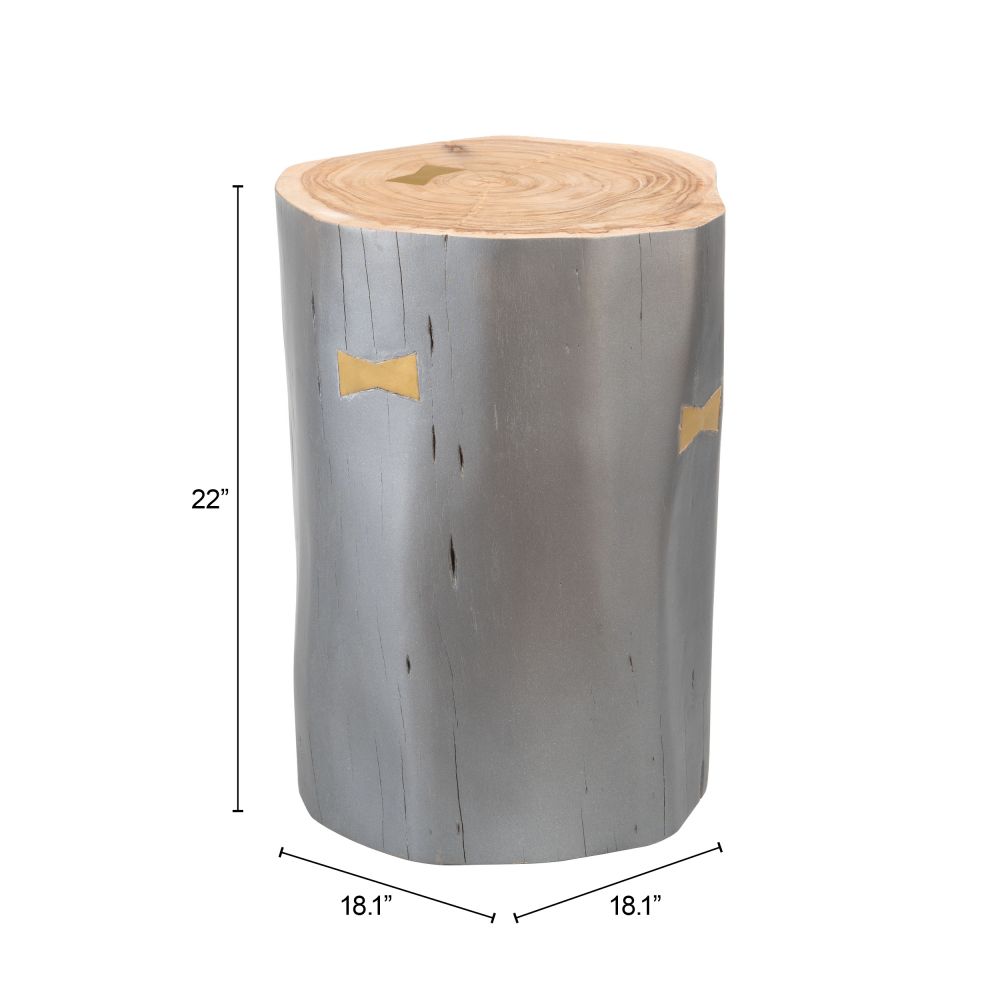 Mesa auxiliar de madera gris Sugra