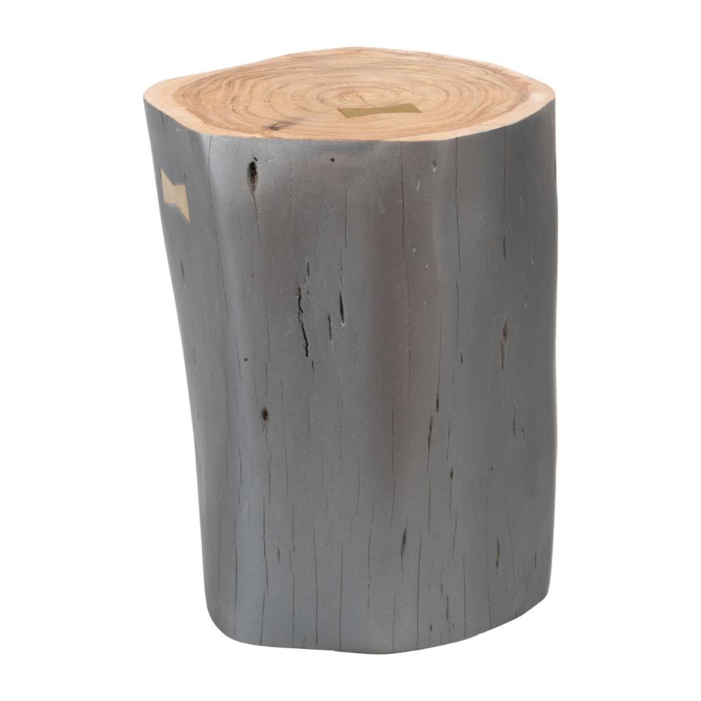 Mesa auxiliar de madera gris Sugra