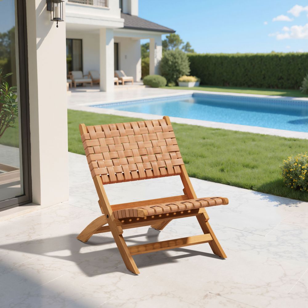 Sunflare Wooden Frame Outdoor Lounge Chair