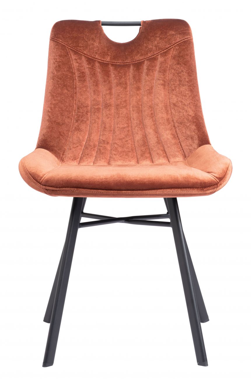 Tyler Brown Velvet Armless Dining Chair 2PC