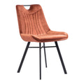 Tyler Brown Velvet Armless Dining Chair 2PC