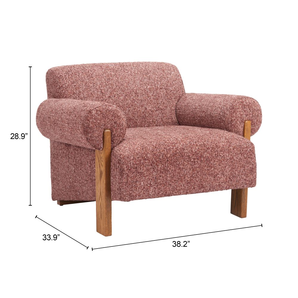 Sillón decorativo Verity de tela texturizada color cobre