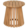 Mesa auxiliar redonda de madera natural Zahara