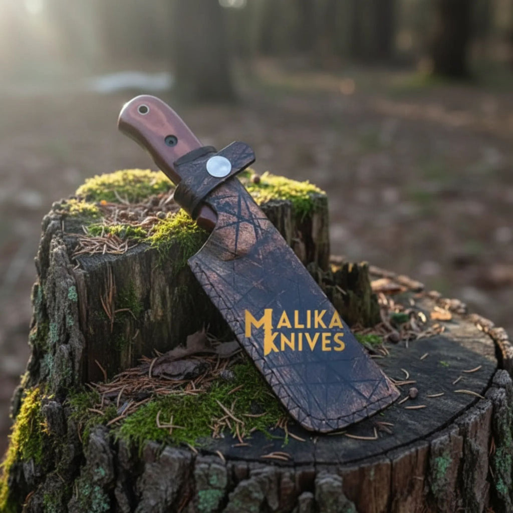 Cuchillo de Caza D2 Blue Creek | Funda de Cuero
