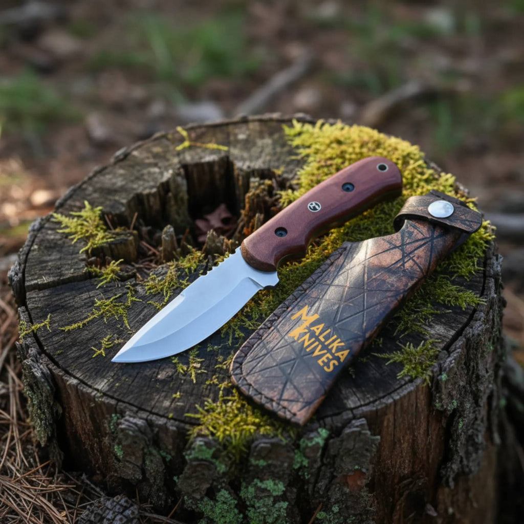 Cuchillo de Caza D2 Blue Creek | Funda de Cuero