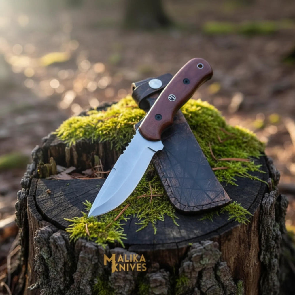 Cuchillo de Caza D2 Blue Creek | Funda de Cuero