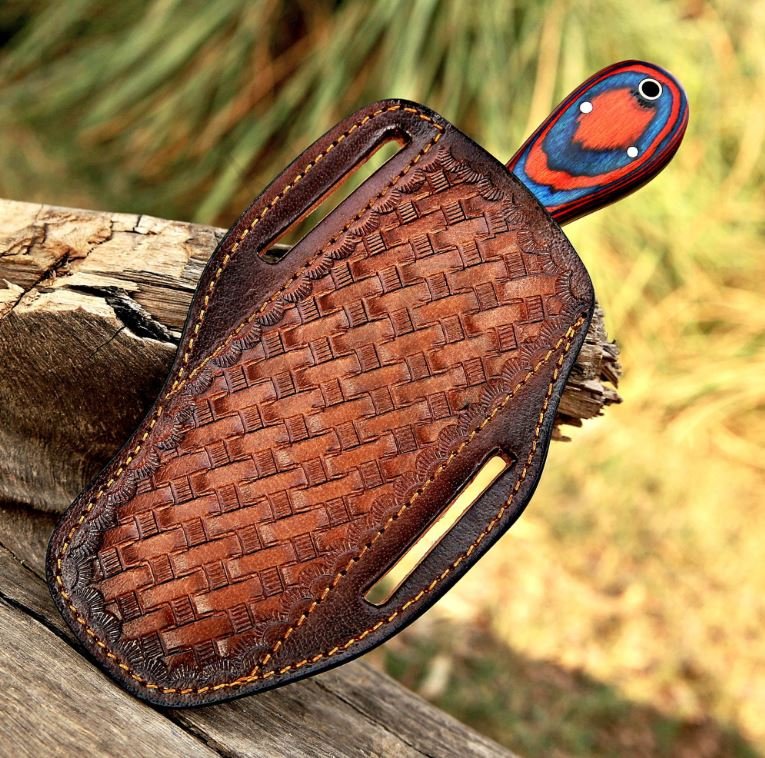 Cuchillo Bull Cutter Hoja de Damasco Cuchillo de Vaquero 8 Pulgadas