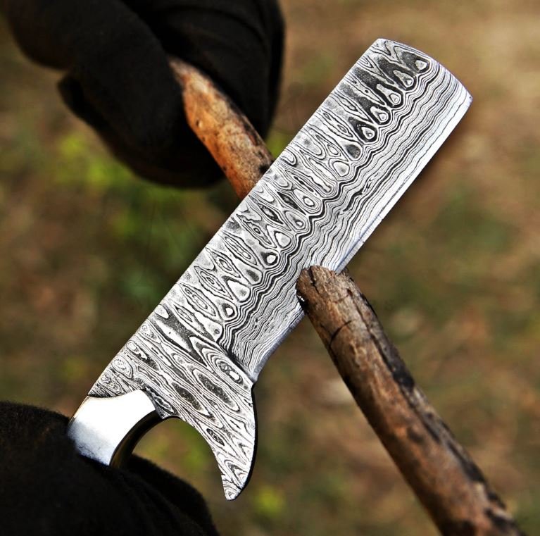 Cuchillo Bull Cutter Hoja de Damasco Cuchillo de Vaquero 8 Pulgadas