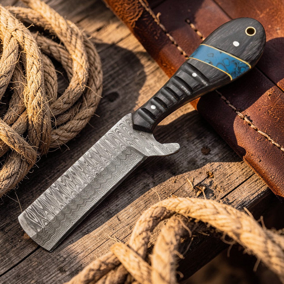 Bull Cutter Messer 1095 Damaststahl Cowboy Messer