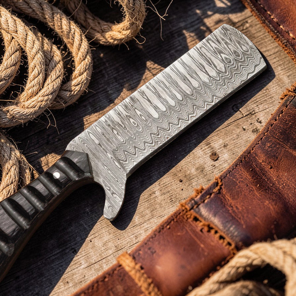 Bull Cutter Messer 1095 Damaststahl Cowboy Messer