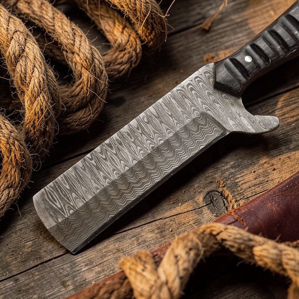 Bull Cutter Messer 1095 Damaststahl Cowboy Messer