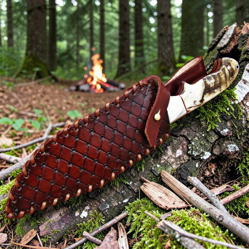 D2 Gut-Haken Jagdmesser Widderhorn-Griff
