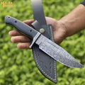 Damast-Jagdmesser mit Flammenmuster und G10-Griff