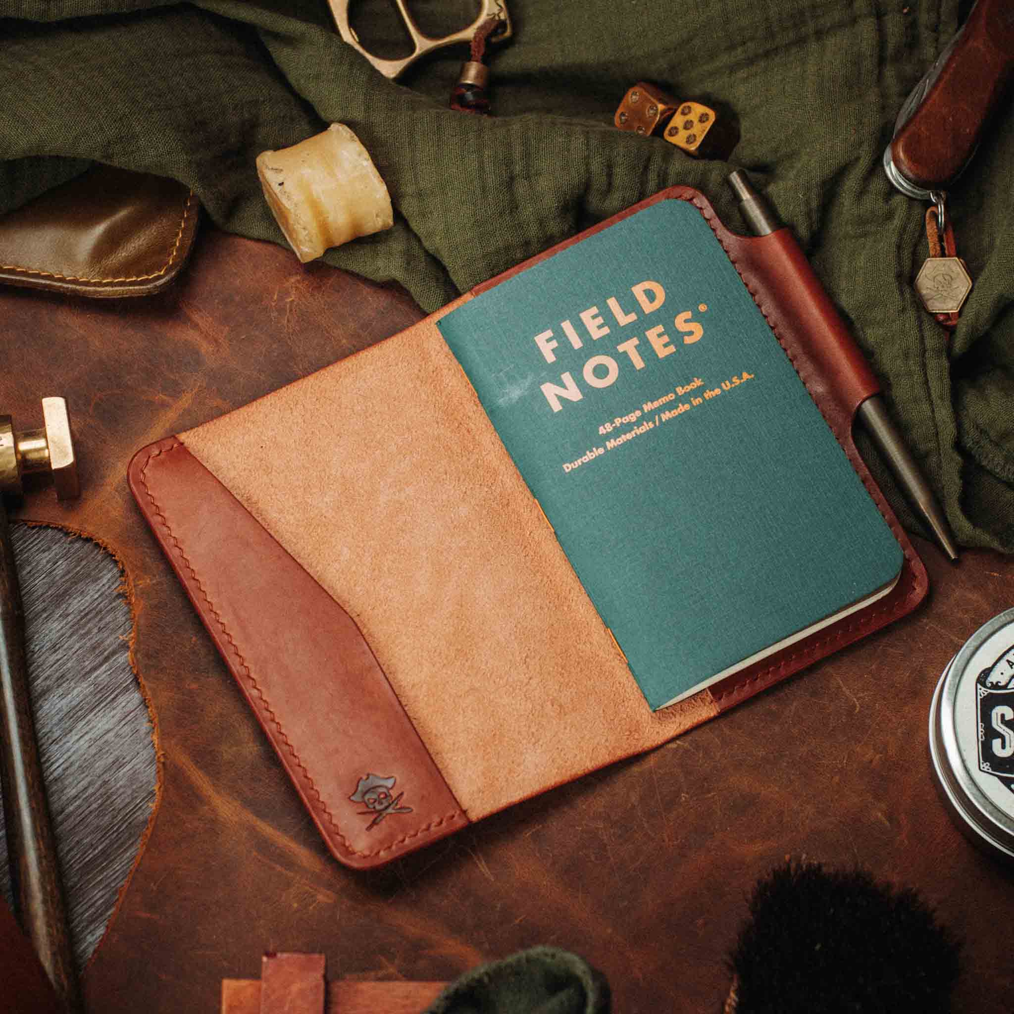 Funda de cuero para diario de uso diario Pirate Goods Navigator – Funda de cuero para diario EDC