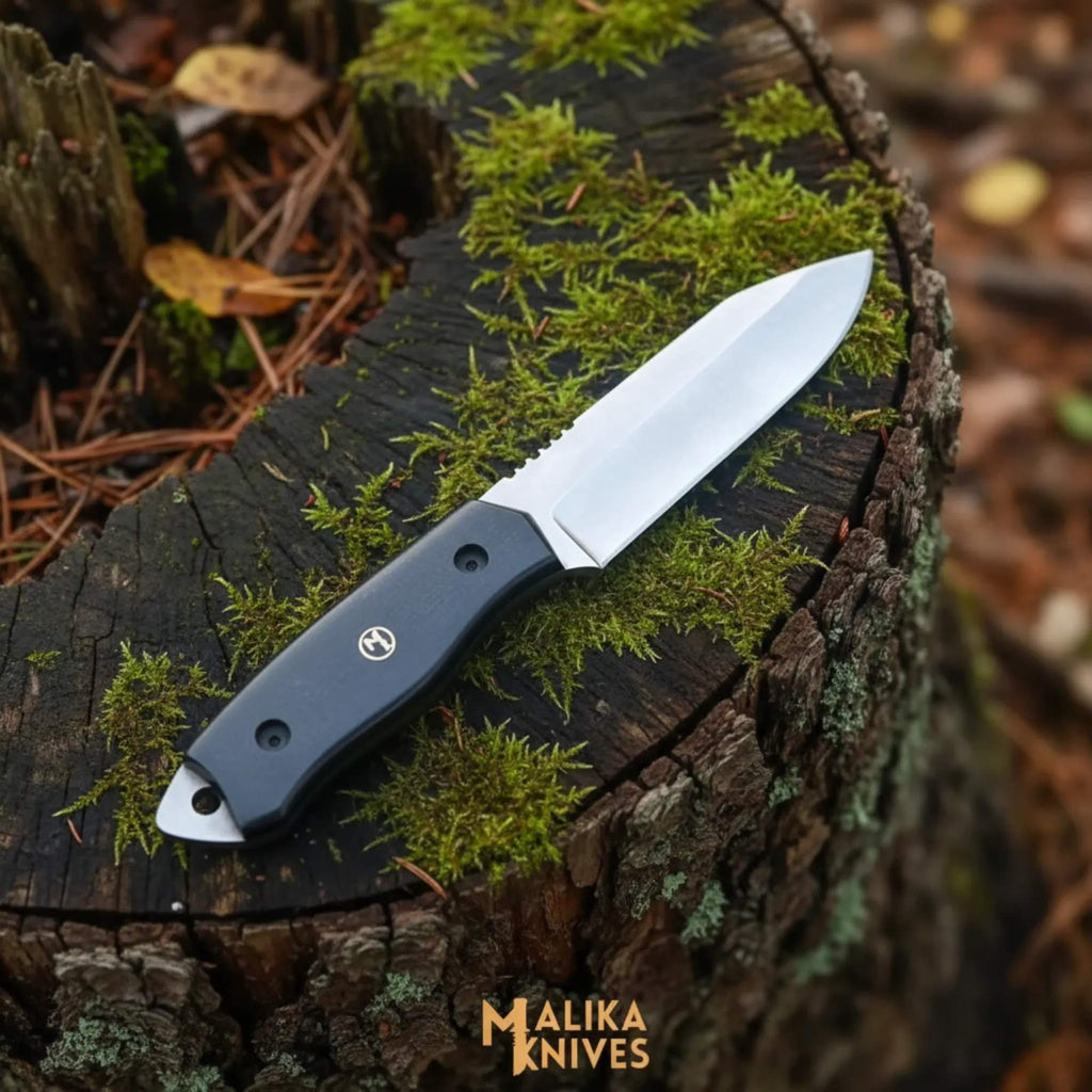 Navaja de caza Sheepsfoot D2 | Vaina de cuero