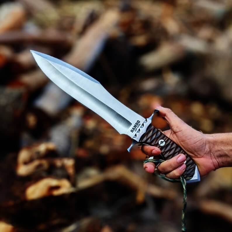 Cuchillo Bowie Rambo Last Blood Acero D2 Espiga Completa